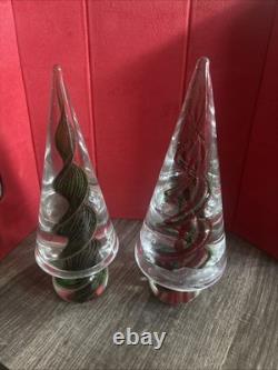 Vintage Murano Glass Trees. Lot of 2. Beautiful Colors. Excellent Condition