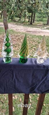 Vintage Murano Glass Trees. Lot of 3. Beautiful Colors. Excellent Condition