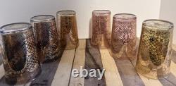 Vintage Murano Glass Tumblers Set 6 Presentation Case by Timon Made Venice Italy