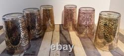 Vintage Murano Glass Tumblers Set 6 Presentation Case by Timon Made Venice Italy