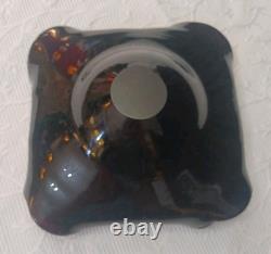 Vintage Murano Glass Tutti Frutti Multicolored Bowl Silver Foli / Fleck 8 x 10