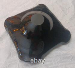 Vintage Murano Glass Tutti Frutti Multicolored Bowl Silver Foli / Fleck 8 x 10