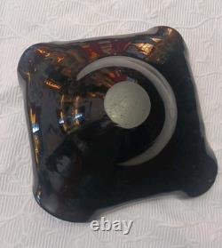 Vintage Murano Glass Tutti Frutti Multicolored Bowl Silver Foli / Fleck 8 x 10