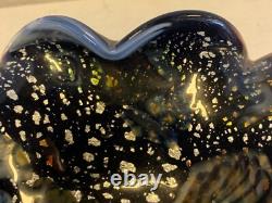 Vintage Murano Glass Tutti Frutti Multicolored Bowl with Silver Foli / Fleck