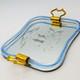Vintage Murano Glass Twisted Rope Etched Silhouette Mirrored Vanity Tray Italy