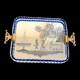 Vintage Murano Glass Twisted Rope Etched Silhouette Mirrored Vanity Tray Italy