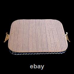 Vintage Murano Glass Twisted Rope Etched Silhouette Mirrored Vanity Tray Italy