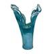Vintage Murano Glass Two Petals Blue Art Vase