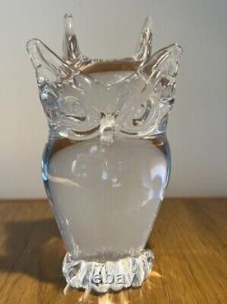 Vintage Murano Glass V. Nason Hand Blown Large Owl Venetian Italy