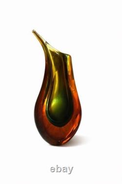 Vintage Murano Glass Vase About 8 Tall Not Signed Or Marked. Smooth Bottom. MCM