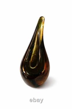 Vintage Murano Glass Vase About 8 Tall Not Signed Or Marked. Smooth Bottom. MCM