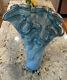 Vintage Murano Glass Vase Celadon & Turquoise Handkerchief Design