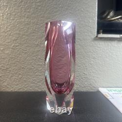 Vintage Murano Glass Vase Flavio Poli x Mandruzzato pink Sommerso