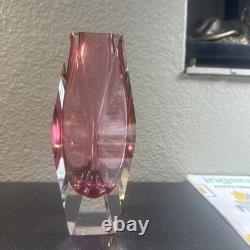 Vintage Murano Glass Vase Flavio Poli x Mandruzzato pink Sommerso