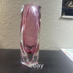 Vintage Murano Glass Vase Flavio Poli x Mandruzzato pink Sommerso