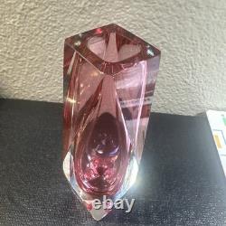 Vintage Murano Glass Vase Flavio Poli x Mandruzzato pink Sommerso