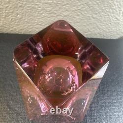 Vintage Murano Glass Vase Flavio Poli x Mandruzzato pink Sommerso