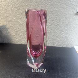 Vintage Murano Glass Vase Flavio Poli x Mandruzzato pink Sommerso