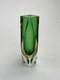 Vintage Murano Glass Vase Green & Yellow Mid-century Italy Collectible