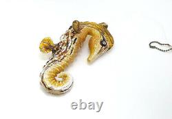 Vintage Murano Glass Wall Hanging Seahorse, 6 1/2