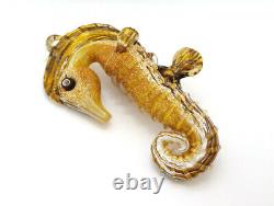 Vintage Murano Glass Wall Hanging Seahorse, 6 1/2