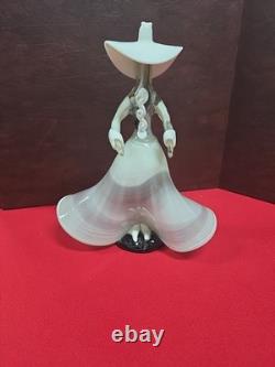 Vintage Murano Glass White Lady Figurine 12.5 In