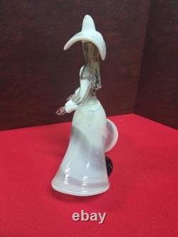 Vintage Murano Glass White Lady Figurine 12.5 In