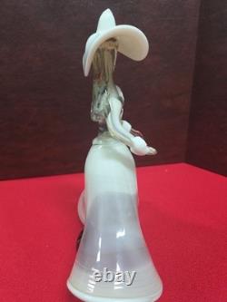 Vintage Murano Glass White Lady Figurine 12.5 In