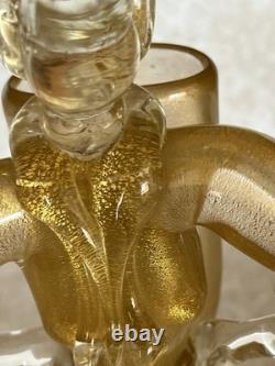 Vintage Murano Glass Woman Figurine Clear Gold Dust Swirl 11 Tall (172 ME)