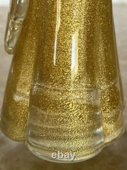 Vintage Murano Glass Woman Figurine Clear Gold Dust Swirl 11 Tall (172 ME)