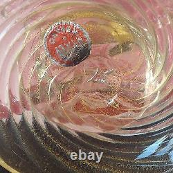 Vintage Murano Glass Woman holding Hay with Pink Dress Aventurine and Label