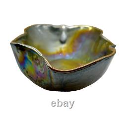 Vintage Murano Glass Yalos Casa Lusterware Iridescent Centerpiece Art Glass Bowl