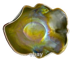 Vintage Murano Glass Yalos Casa Lusterware Iridescent Centerpiece Art Glass Bowl