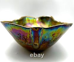 Vintage Murano Glass Yalos Casa Lusterware Iridescent Centerpiece Art Glass Bowl