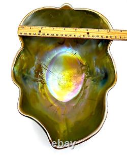 Vintage Murano Glass Yalos Casa Lusterware Iridescent Centerpiece Art Glass Bowl