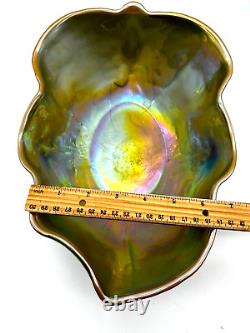 Vintage Murano Glass Yalos Casa Lusterware Iridescent Centerpiece Art Glass Bowl