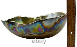 Vintage Murano Glass Yalos Casa Lusterware Iridescent Centerpiece Art Glass Bowl