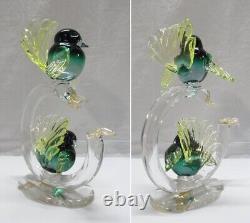 Vintage Murano Glass salviati murano Birds glass art height 28.5cm