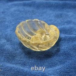 Vintage Murano Gold Aventurine Glass Shell Bowl & Pestle Italy Art Glass Vintage Murano Gold Aventurine Glass Shell Bowl & Pestle Italy Art Glass