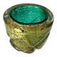 Vintage Murano Gold Leaf Green Glass Decorative Pocket Vase Attr. To Seguso