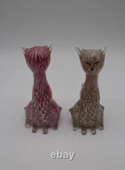 Vintage Murano Hand Blown Art Glass Cat Figurines