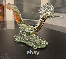 Vintage Murano Hand Blown Art Glass Roadrunner 14 Long