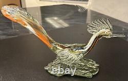 Vintage Murano Hand Blown Art Glass Roadrunner 14 Long