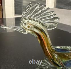 Vintage Murano Hand Blown Art Glass Roadrunner 14 Long