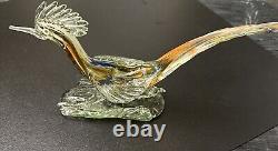 Vintage Murano Hand Blown Art Glass Roadrunner 14 Long