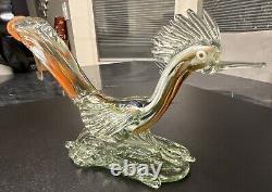 Vintage Murano Hand Blown Art Glass Roadrunner 14 Long