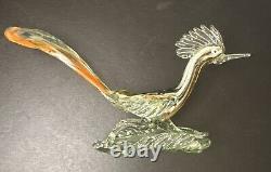 Vintage Murano Hand Blown Art Glass Roadrunner 14 Long