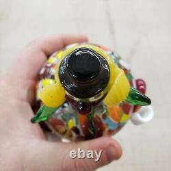 Vintage Murano Hand Blown Glass Fat Clown Figurine With Original Sticker