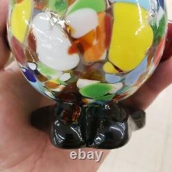 Vintage Murano Hand Blown Glass Fat Clown Figurine With Original Sticker