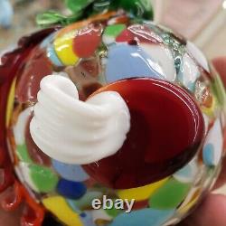 Vintage Murano Hand Blown Glass Fat Clown Figurine With Original Sticker